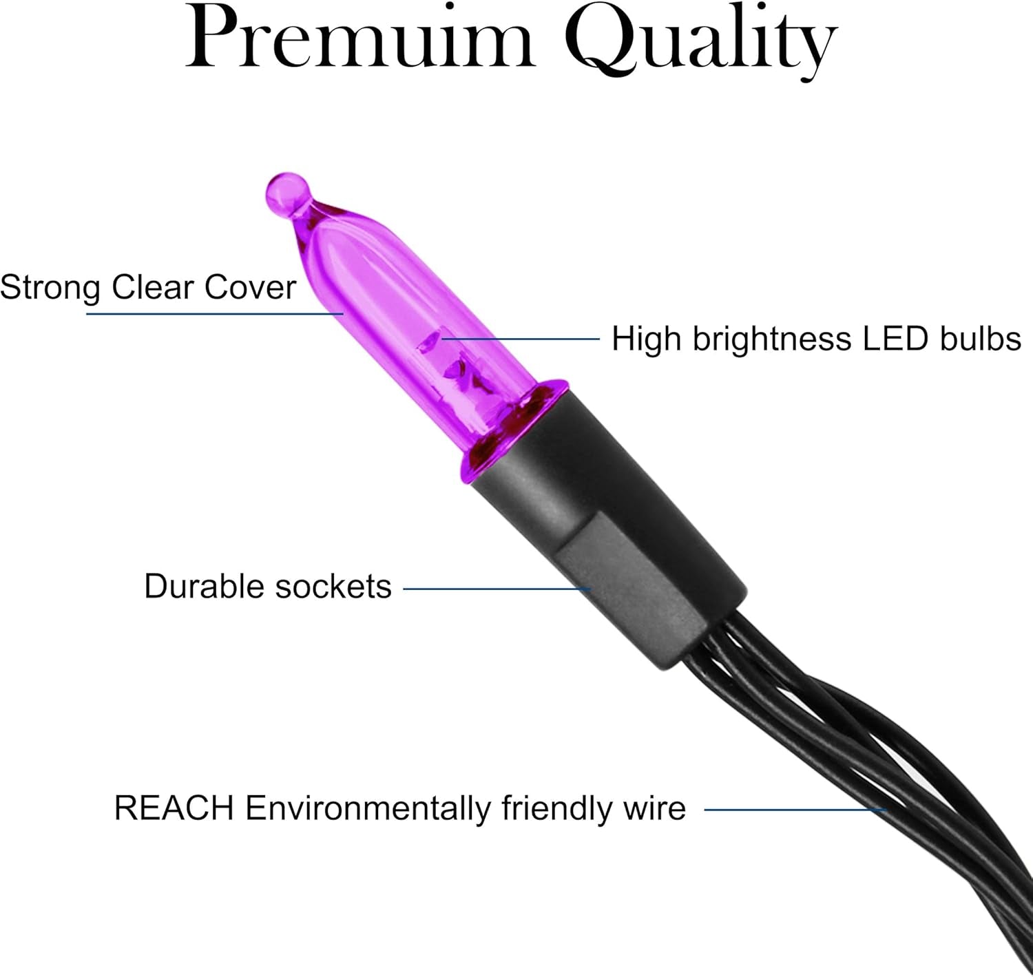 2 Pack Purple Halloween String Light, Battery Operated Lights 50 LED 16 FT String Light Waterproof Tree Lights with 8 Lighting Modes,Indoor Outdoor Patio Garden Halloween Decorations