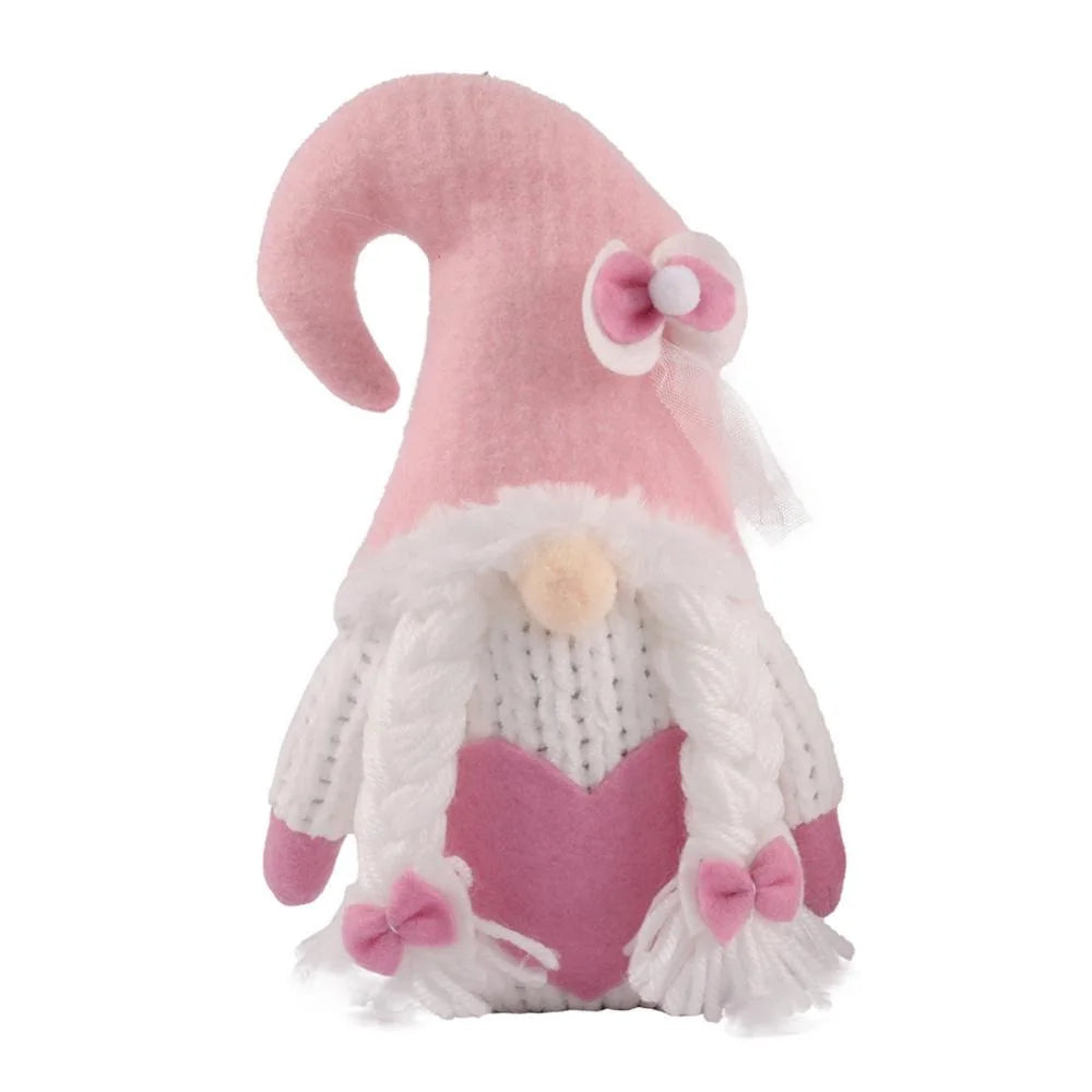 1Pc Valentines Plush Decorations - Valentines Day Mrs Handmade Swedish Tomte Decor - Valentines Home Table Elf Decor Ornaments Gift