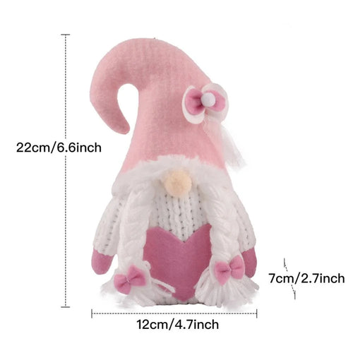 1Pc Valentines Plush Decorations - Valentines Day Mrs Handmade Swedish Tomte Decor - Valentines Home Table Elf Decor Ornaments Gift